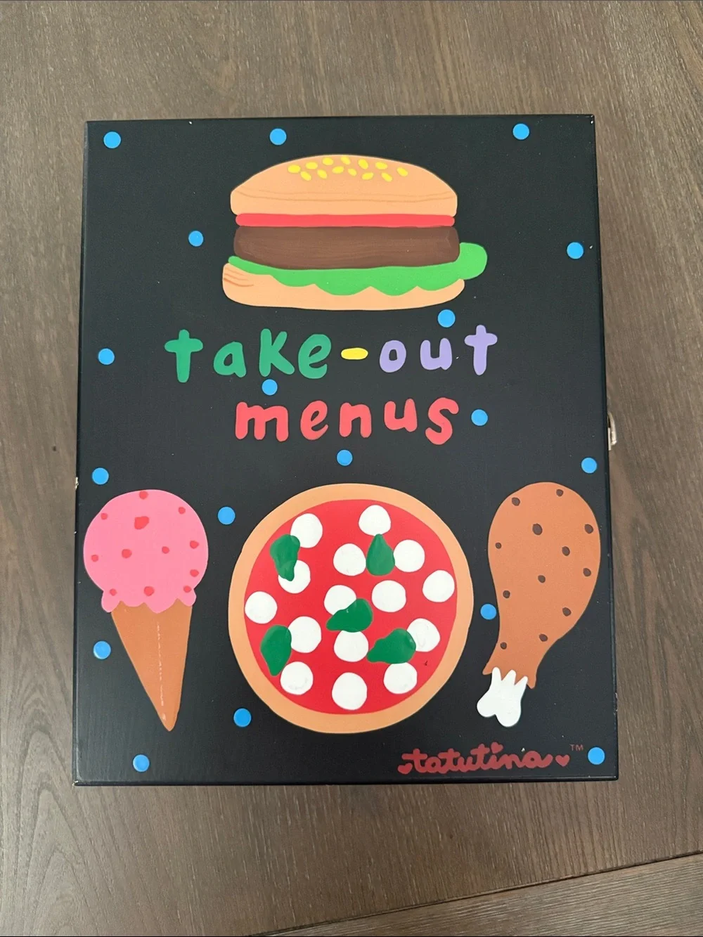 Black 'Take-Out Menus' Food Organizer Box - Black